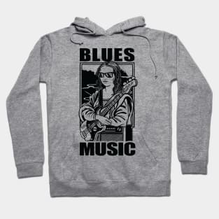 Blues Music - Mona Lisa with Guitar and Amplifier Hoodie